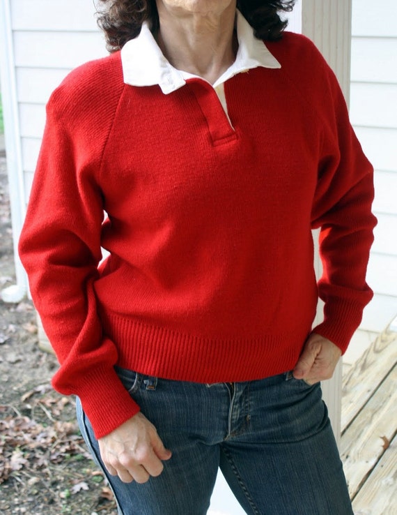 white red sweatshirt