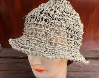 hat hemp crochet sun womens brim wide trendy