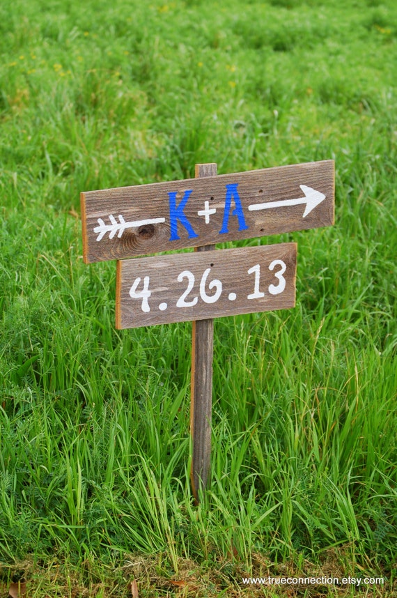 Rustic Outdoor Wedding Signs Initial Sign Custom by TRUECONNECTION
