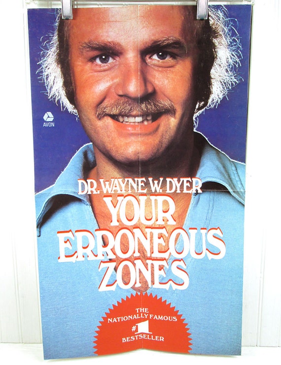 Vintage Book Advertising Poster - Your Erroneous Zones by Dr. Wayne Dyer - Self Help