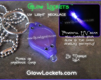 Pocket Size UV Light Necklace Keychain for glow in the dark jewelry