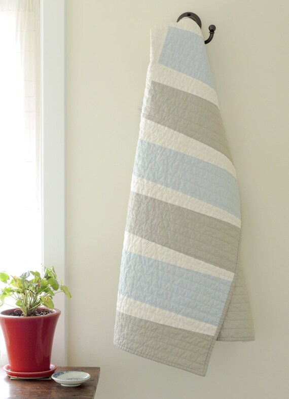 Modern Quilt Baby Blue Quilt by bperrino on Etsy