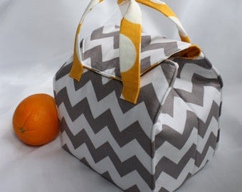 Custom Insulated Lunch Bag / Lunch Tote / Bento Box Carrier - Reusable - Washable - Choose Your Fabric