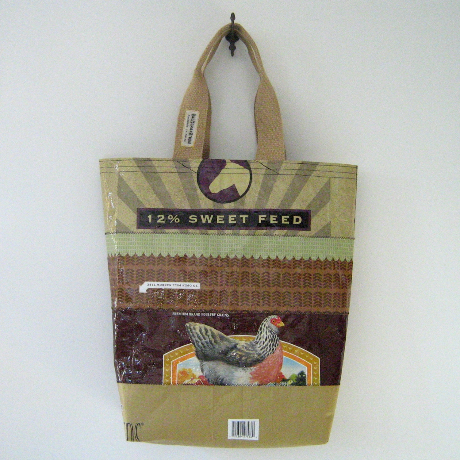 Recycled Chicken Feed Bag Tote