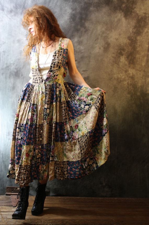 25% off SALE Vintage 1980s Dress Bohemian Gypsy by MajikHorse