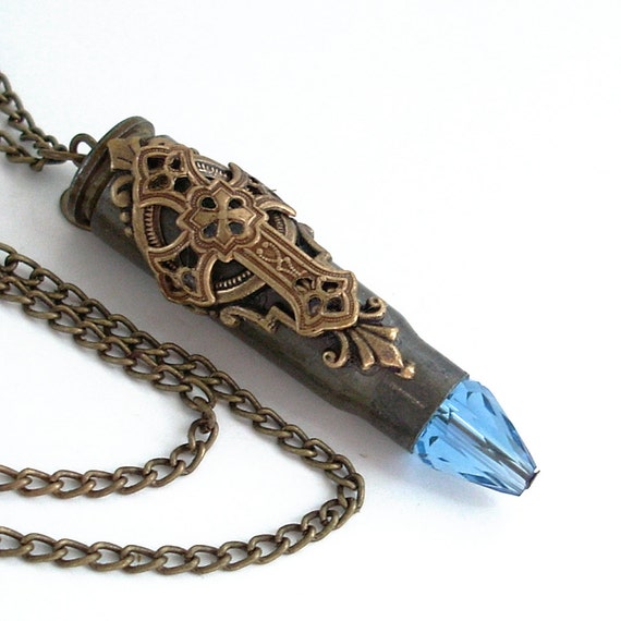 Spiritual Protection Steampunk Bullet Necklace Ammo Jewelry