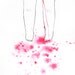 SALE - Original delicate Ink and Watercolor Painting - Trickle - Pink and black - blood and flowers