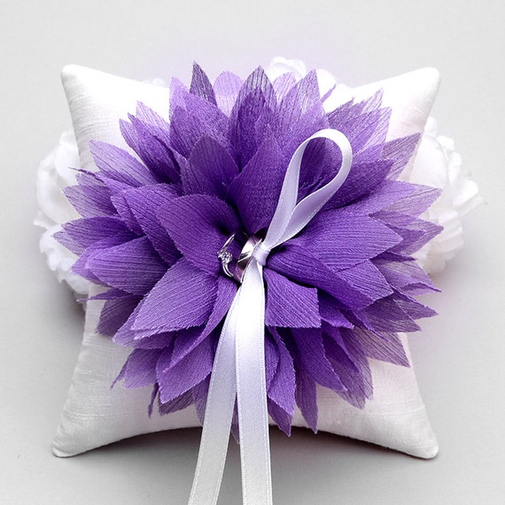Items similar to Purple ring pillow, ring bearer pillow, wedding decor