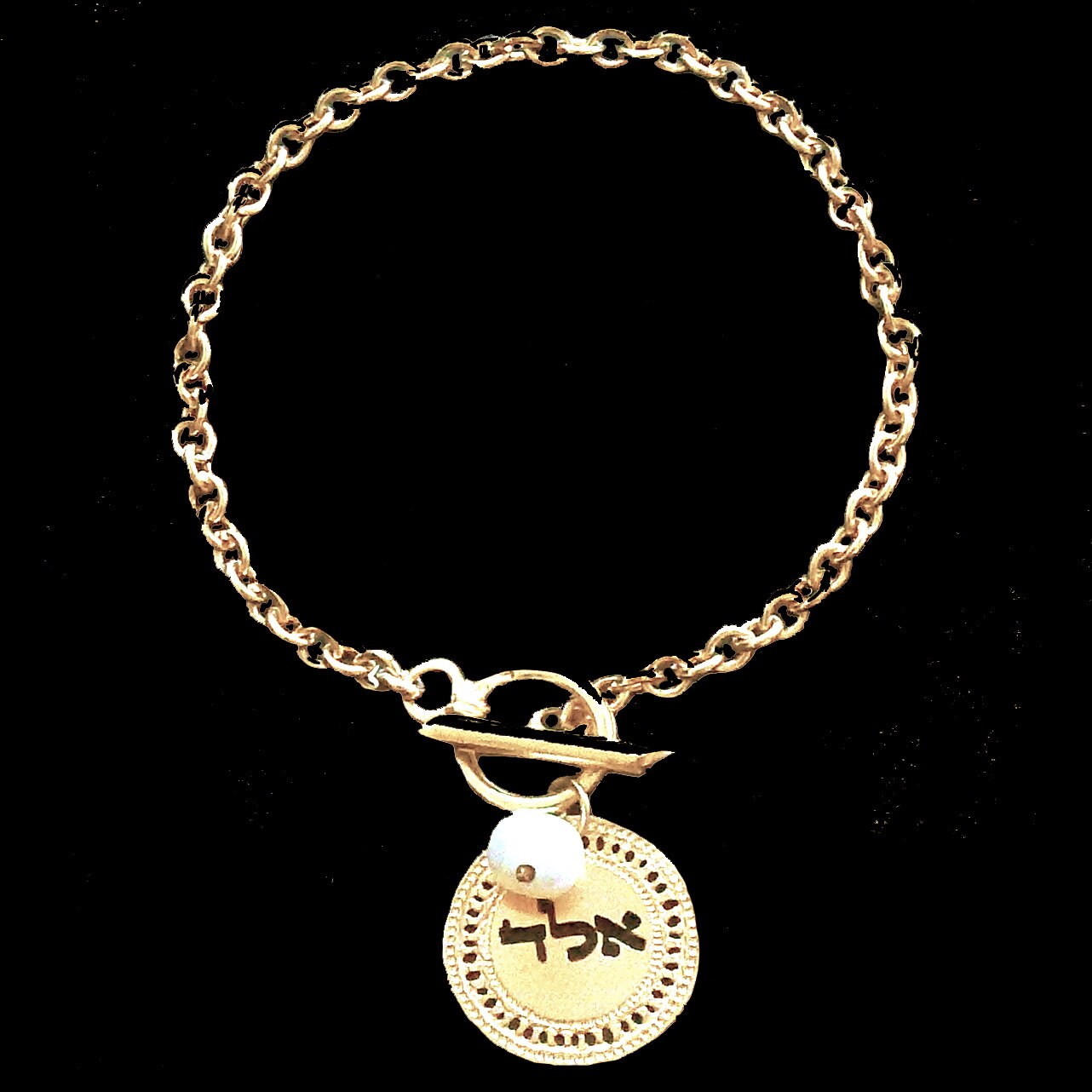 Kabbalah Toggle bracelet Gold bracelet Hebrew jewelry