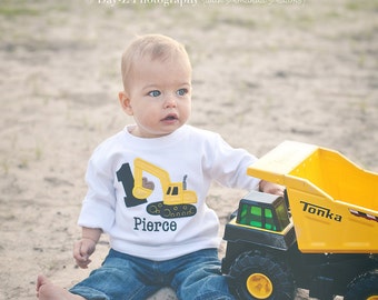 Construction Birthday Shirt / Digger Birthday Shirt / Excavator Birthday Shirt / Front Loader Birthday Shirt / Boys Birthday Shirt