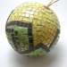 Mosaic Handmade Ornament Ball - Christmas Tree and Home decor - green yellow ceramic tiles