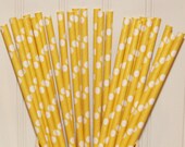 Paper Straws, Solid Yellow Dots ( 25 ) Yellow Paper Drinking Straws with Diy Flags, Baby Showers, Rubber Ducky Parties, Baby Chick, Easter, Il_170x135