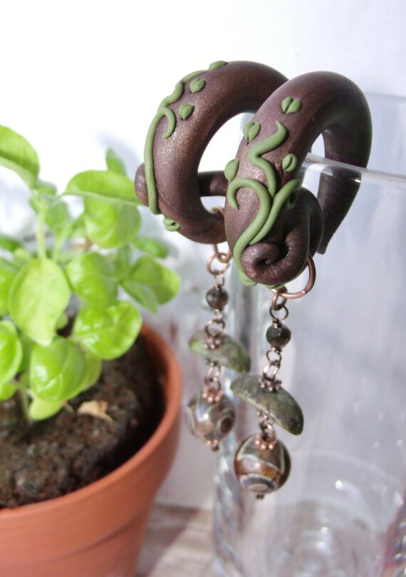 SALE Woodland Beauty Gauged Earrings by TheCreatorsCreations