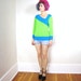 S A L E 90s Fun Blue Green Color Block Sweater (M/L)