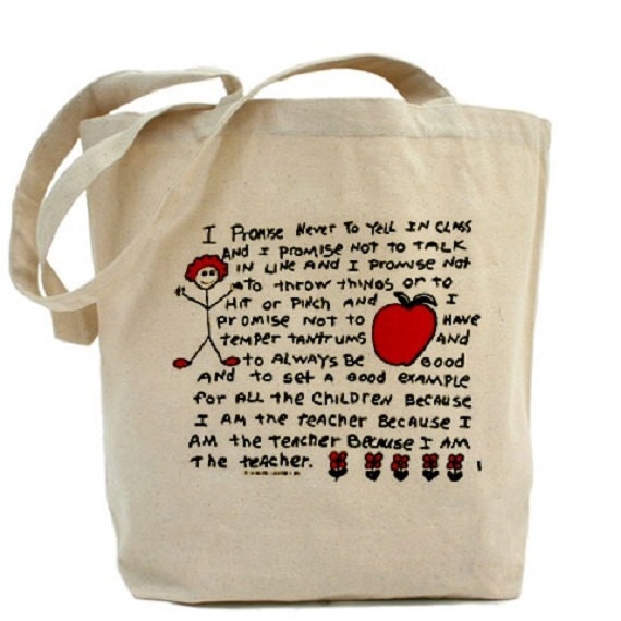 Teacher Tote - Cotton Canvas Tote Bag - Gift For Teacher - Gift Bags