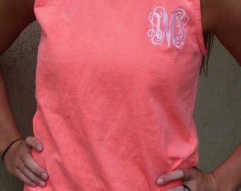 Comfort Colors tank top, monogrammed tank top, Comfort colors sleevless t shirt,