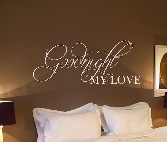 Items similar to Goodnight My Love Vinyl Wall Decal Lettering Romantic ...