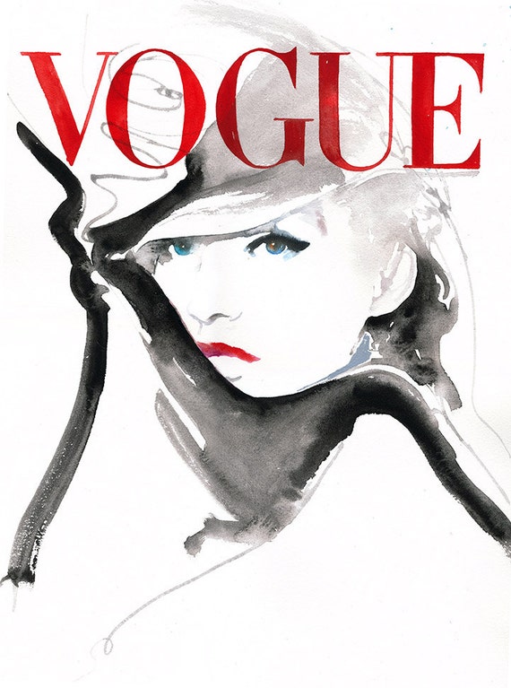 Vogue Cover Print Fashion Illustration Fashion Watercolor