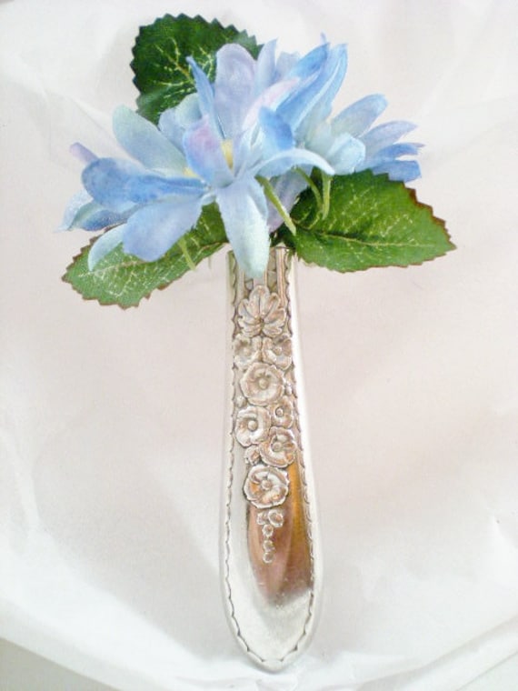 HOLLYHOCK 1930 Lapel Vase Silverware Jewelry Groomsmen Lapel
