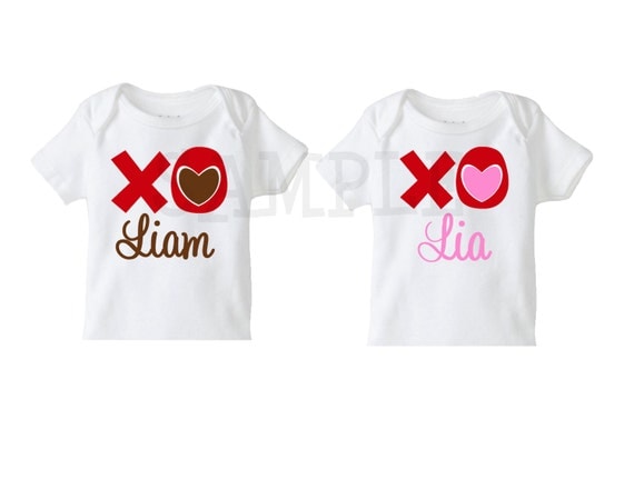 Valentines XOXO Tshirt or Onesie, Set of 2 , Girls or Boys Il_570xn