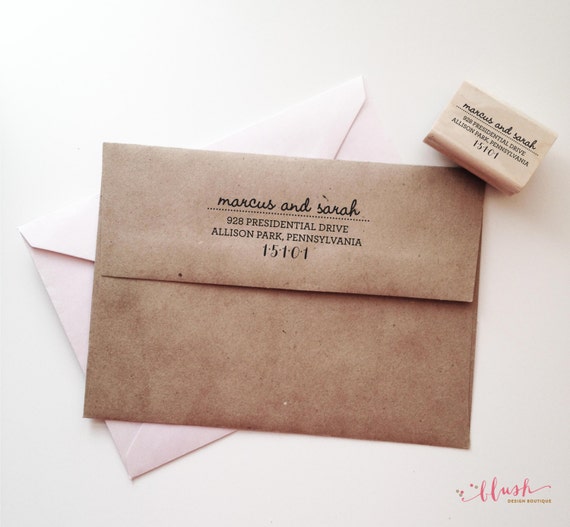 Banner Address Stamp - 2.5x1" Wooden Rubber Custom Stamp - Moving Announcement Il_570xn
