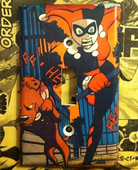 Harley Quinn with Hyenas From Batman Light Switch Cover