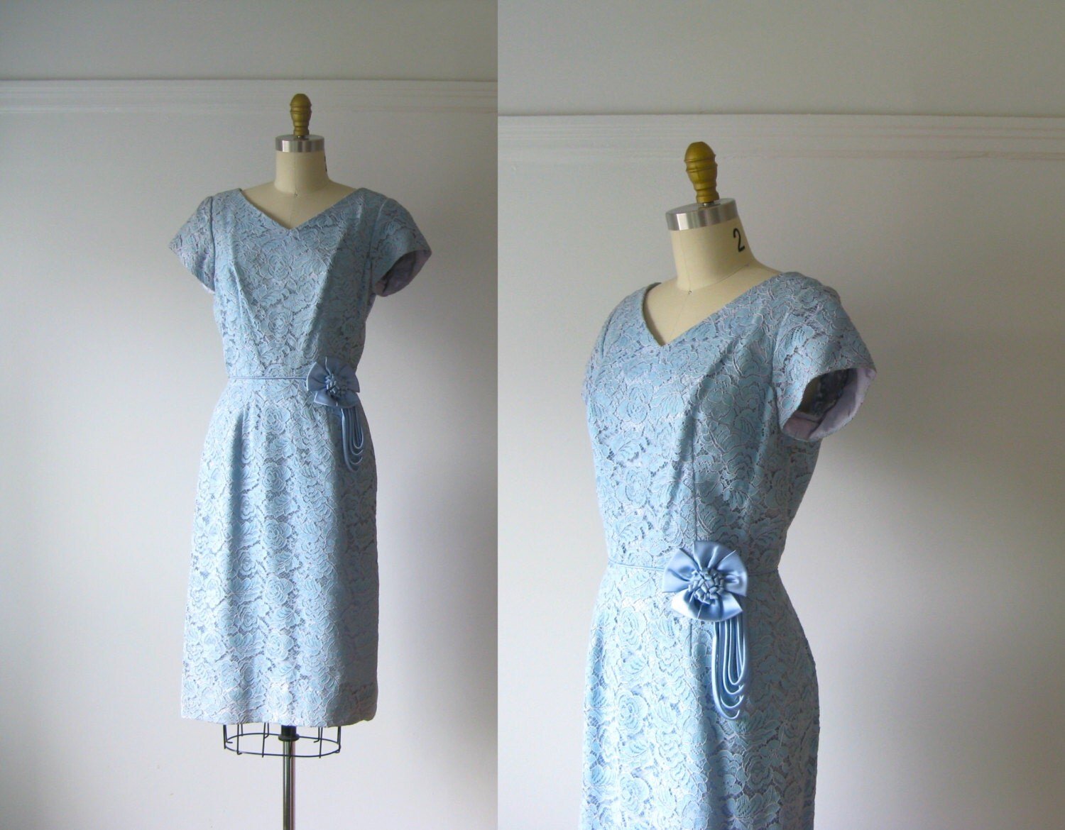 vintage 1960s dress / 60s dress / Cerulean Dream
