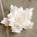 Organza Fabric Flower Pin Brooch in Ivory Sparkle, Embroidered Brooch