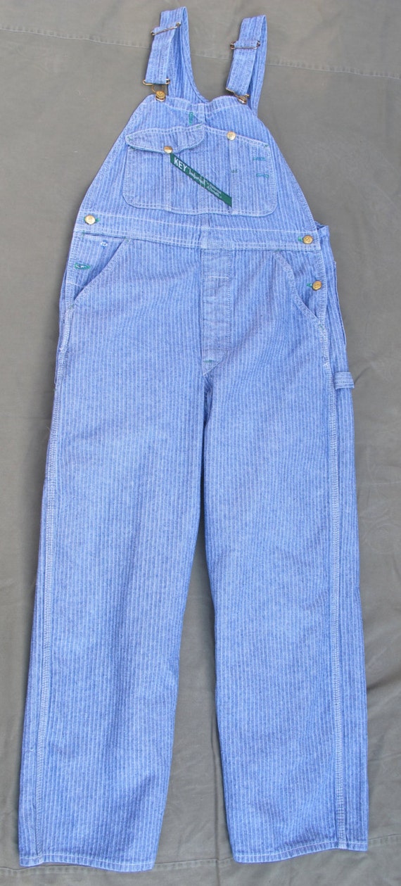 Vintage Made in the USA KEY overalls Fisher Stripe Great
