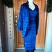 Sale 40 Percent Off Vintage Dress Tunic 60s KILLER Royal Blue Metallic Bombshell Pant Suit Jacket VLV 36B Lilli Diamond
