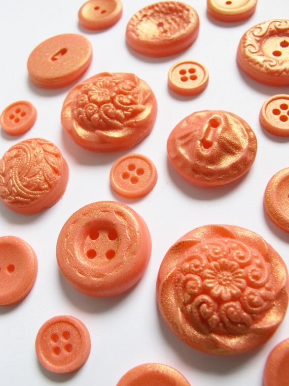 25 Orange Chocolate Buttons: Coral Reef Il_570xn