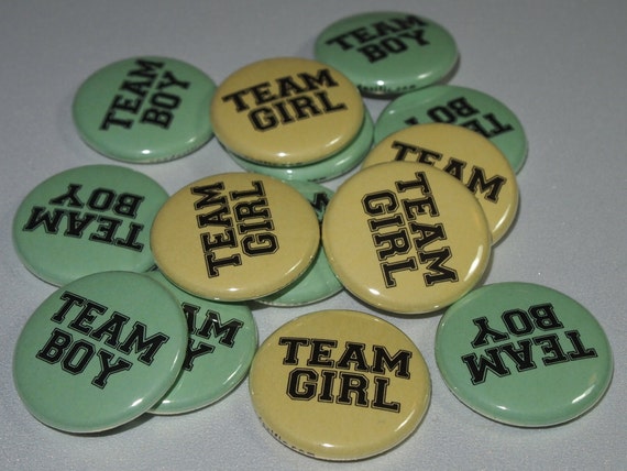 20 Gender Reveal Party Favors Green and Yellow Team Boy Team Girl Il_570xn