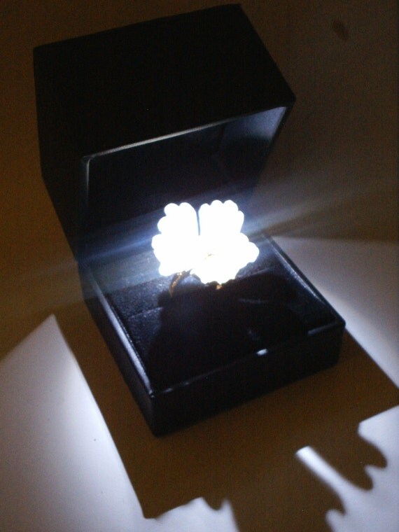 LED Lighted Engagement Ring Box Large Fancy Presentation