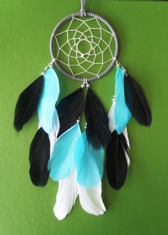 Dream Catcher Tiffany Blue Modern White by TheModernDreamer