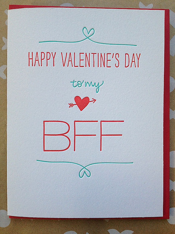 Love Valentines Day Best Friend Love My Best Friend Letterpress 