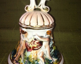 Vintage Capodimonte Cherubs Porcelain Bell
