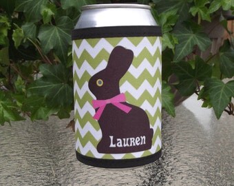 Personalized Chocolate Bunny Wrap Beverage Insulator
