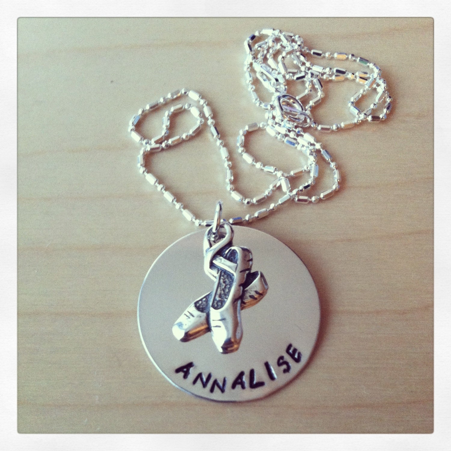 Ballet Necklace: Sterling Silver, Hand Stamped, and Personalized