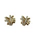 1980s Kenneth J Lane KJL Clip On Earrings / Haystack Asterisk Starburst / Gold Rhinestones / Costume Jewelry / Signed Collectible