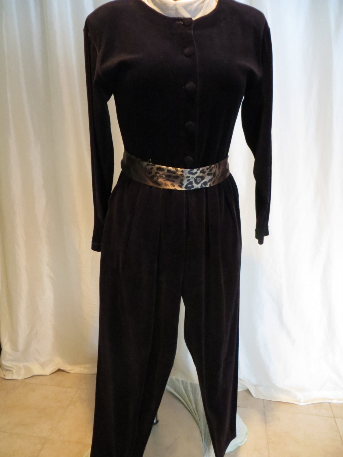 black velour jumpsuit