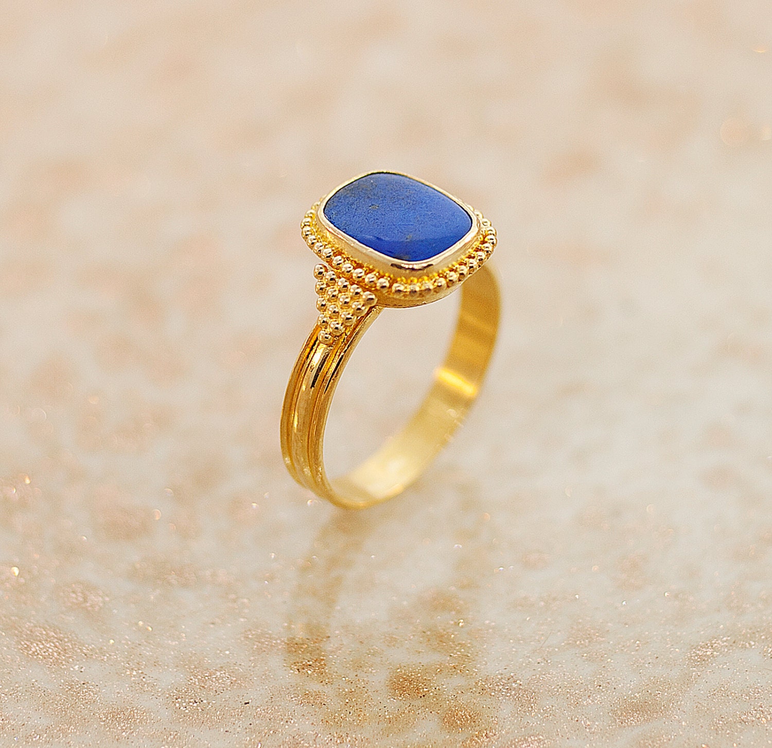 Vintage Lapis Ring 22k Yellow Gold By Thecoppercanary On Etsy