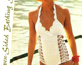 Vintage 70's Crochet Bathing Suit PDF Pattern - INSTANT DOWNLOAD