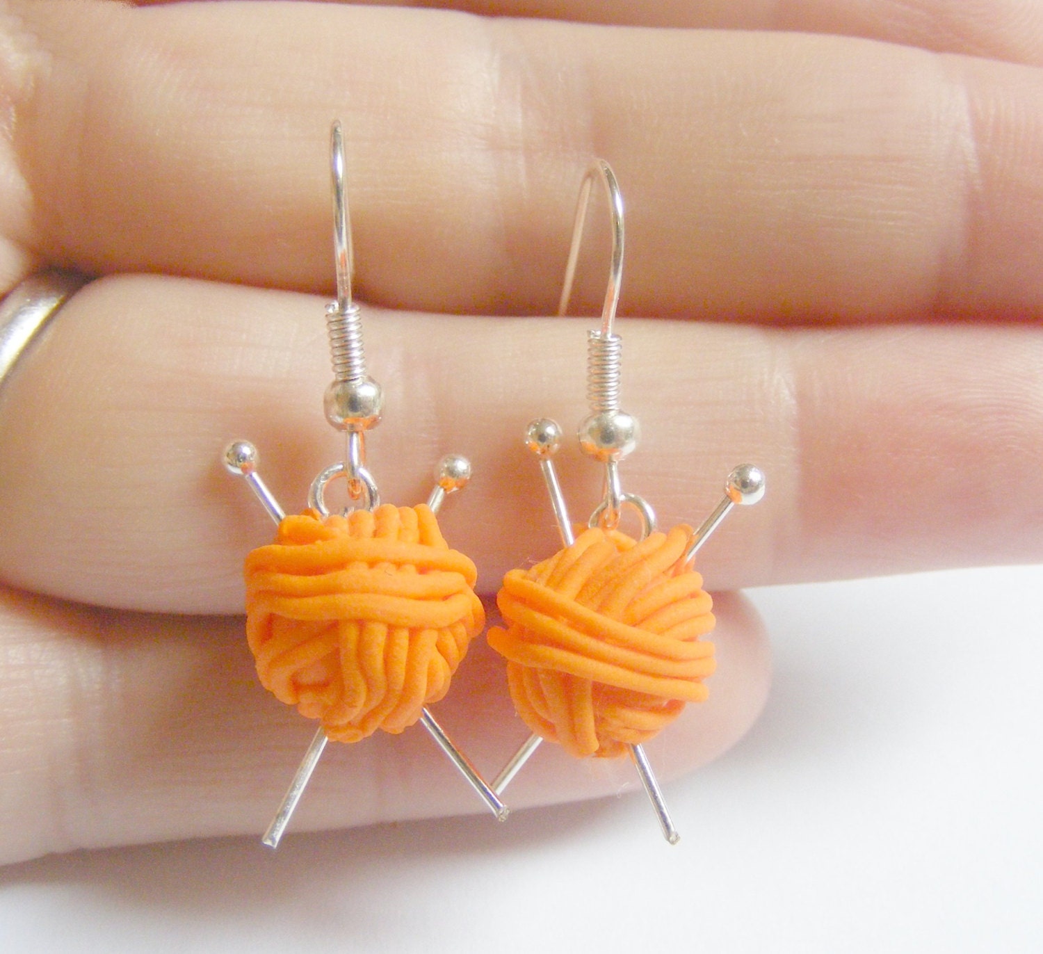 Knitting Needles and Wool Earrings Customizable Earrings
