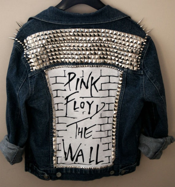 Items similar to Studded PINK FLOYD denim jacket on Etsy