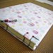 Art journal, scrapbook, journal, photo book , guest book, handmade, hard bound with the coptic stitch featuring flowers and easter eggs