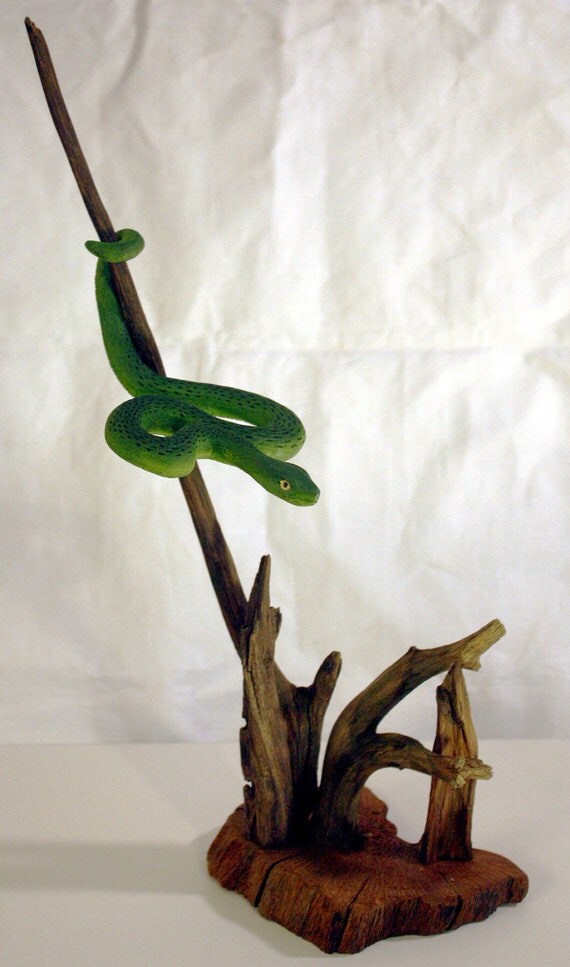 Snake Wood Carving Hand Carved Sculpture