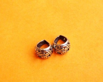 2 Sterling Silver .925, Oxidized Bails, 13.5mm X 8.6 mm, Fancy and Elegant with Swirls, SB310