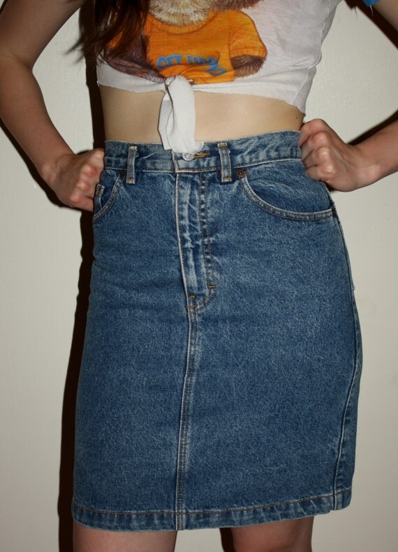 90s Calvin Klein High Waisted Jean Skirt