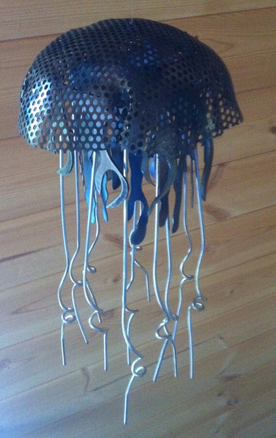 Items similar to Hanging Metal Jellyfish Sculptures. Hand by