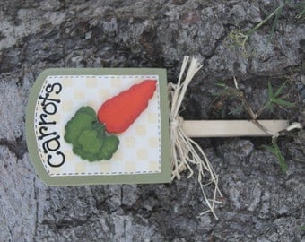Garden Carrot Plant Sign - Wood Garden Sign
